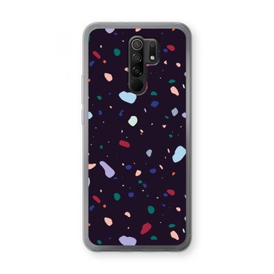 Dark Rounded Terrazzo: Xiaomi Redmi 9 Transparant Hoesje
