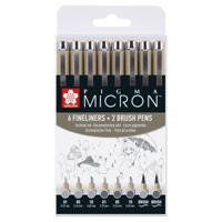 Sakura pigma micron fineliner set 8 koudgrijs