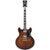 D&apos;Angelico Premier DC Brown Burst Stopbar semi-akoestische gitaar met gigbag