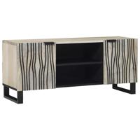 TV-kast Wit 105 x 33 x 46 cm massief mangohout