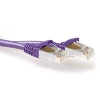 ACT Paarse 15 meter LSZH SFTP CAT6A patchkabel snagless met RJ45 connectoren