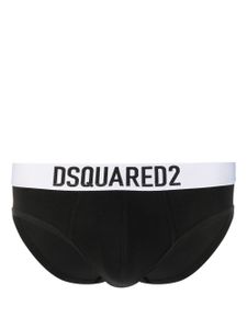 DSQUARED2 slip en coton à logo imprimé - Noir