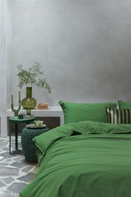VT wonen vtwonen Dekbedovertrek Natural Stone Fraying Green 200x200/220 cm