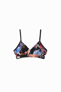 Driehoekige bikinitop met koraal - BLACK - S