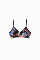 Driehoekige bikinitop met koraal - BLACK - XS