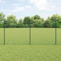VidaXL Hek met paal groen 1,2 x 10 m staal en pvc