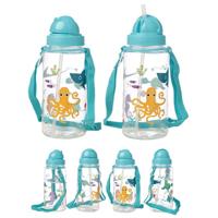 Zeedieren Duurzame BPA-vrij 450ml Kinder Waterfles Rietje