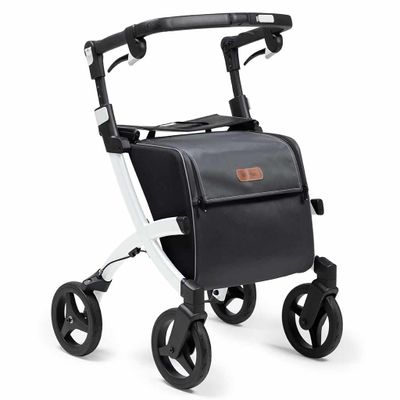 Rollz Flex 2 rollator classic (7,4 kg) | Rollator met grote boodschappentas | Pebble White | Lichtgewicht rollator | 3010RF0010