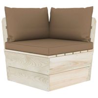 VidaXL Palletkussens 3 st oxford stof taupe