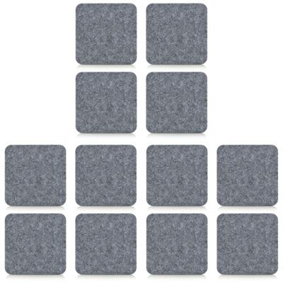 12x Onderzetter - grijs - vilt - 10 x 10 cm - voor glazen - voor op tafel - warmtebestendig