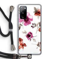 Geschilderde bloemen: Samsung Galaxy S20 FE / S20 FE 5G Transparant Hoesje met koord Geschilderde bloemen: Samsung Galaxy S20 FE / S20 FE 5G Transparant Hoesje met koord