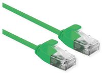 ROLINE UTP Data Center Patchkabel Cat.6A (Class EA), LSOH, extra dun, groen, 0,15 m