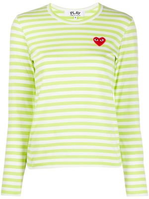 Comme Des Garçons Play t-shirt rayé à patch brodé - Vert