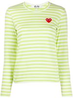 Comme Des Garçons Play t-shirt rayé à patch brodé - Vert