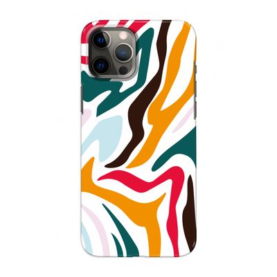 Colored Zebra: Volledig geprint iPhone 12 Pro Hoesje