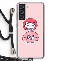 Hartje: Samsung Galaxy S21 FE Transparant Hoesje met koord