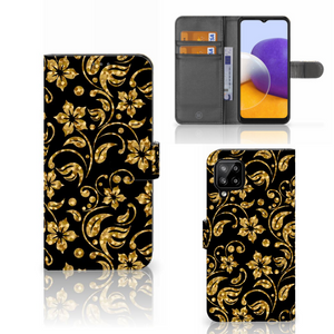 Samsung Galaxy A22 4G | M22 Hoesje Gouden Bloemen