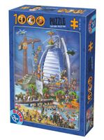 Cartoon Burj Al Arab Puzzel 1000 Stukjes