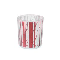 Countryfield theelichthouder birch rood metallic 8 cm | 24 stuks