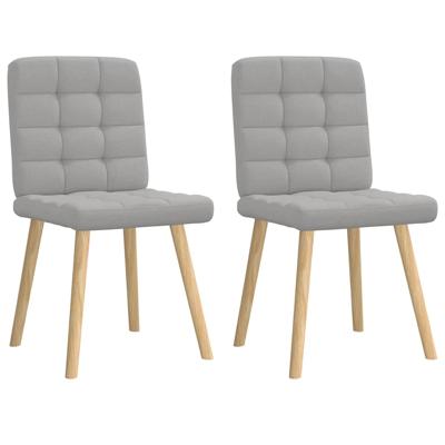 Eetkamerstoelen 2 st stof wolk grijs