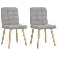 Eetkamerstoelen 2 st stof wolk grijs