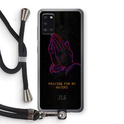 Praying For My Haters: Samsung Galaxy A31 Transparant Hoesje met koord
