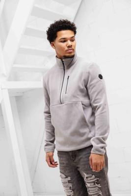 Cruyff Half Zip Fleece Sweater Heren Grijs - Maat L - Kleur: Grijs | Soccerfanshop