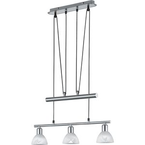 LED Hanglamp - Hangverlichting - Trion Levino - E14 Fitting - Warm Wit 3000K - 3-lichts - Rechthoek - Mat Nikkel - Aluminium