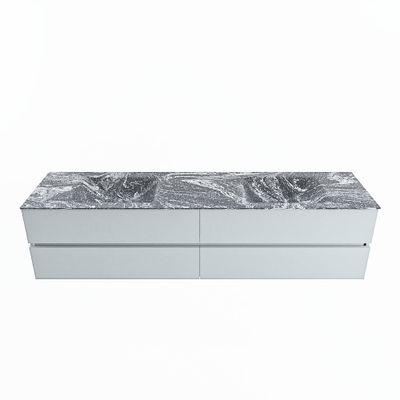 MONDIAZ VICA-DLUX 200cm badmeubel onderkast Clay 4 lades. Inbouw wastafel CLOUD dubbel zonder kraangat, kleur Lava.