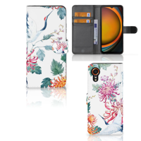 Samsung Galaxy Xcover 7 Telefoonhoesje met Pasjes Bird Flowers