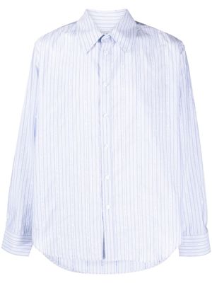 Martine Rose chemise en coton à rayures - Bleu