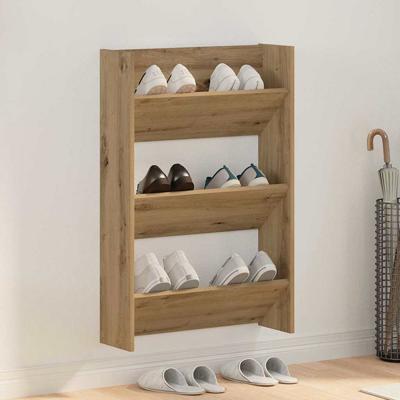 Wand Schoenenkasten Anders artisanaal eikenkleurig Bewerkt hout