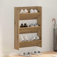 Wand Schoenenkasten Anders artisanaal eikenkleurig Bewerkt hout