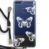 White butterfly: Huawei P Smart (2018) Transparant Hoesje met koord