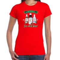 Fout kersttrui t-shirt voor dames - IJskoud bier - rood - Christmas beer