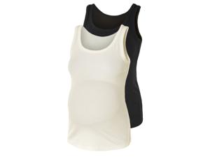 esmara 2 dames zwangerschapstops (XL (48/50), Zwart/wit)