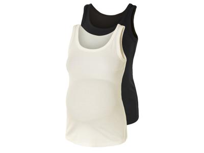 esmara 2 dames zwangerschapstops (L (44/46), Zwart/wit)