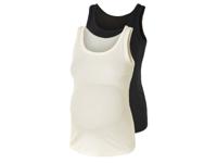 esmara 2 dames zwangerschapstops (XL (48/50), Zwart/wit)