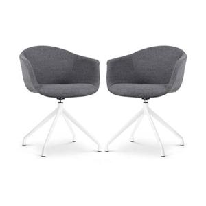 Nolon Nola-Otis Draaibare Eetkamerstoelen Set - Donkergrijs - Wit