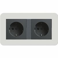 Gira E3 dubbel stopcontact lichtgrijs antraciet