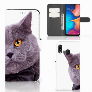 Samsung Galaxy A30 Telefoonhoesje met Pasjes Kat