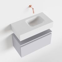 Toiletmeubel Mondiaz Andor | 60 cm | Meubelkleur Cale | Lex vrijhangend wastafel Talc Rechts | Zonder kraangat