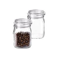 Voorraad/weckpot - 2x - transparant - glas - 16 x 10,6 cm - 1 L - Bormioli Rocco