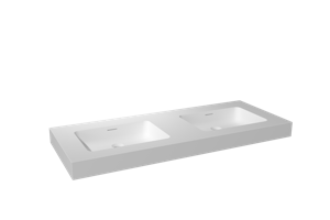 Storke Mata High dubbele wastafel matte Solid Surface 130 x 52 cm