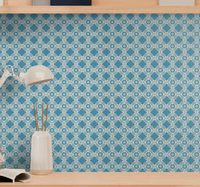 Slaapkamer behang klassiek vintage blauw en wit patroon Slaapkamer behang klassiek vintage blauw en wit patroon
