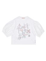 Marni Kids t-shirt en coton à fleurs brodées - Blanc - thumbnail