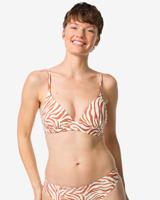 HEMA Damesbikinitop Janna push-up rib zebra chocoladebruin (chocoladebruin)