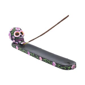 Nemesis Now Zwarte Wierookbrander Schedel met Bloemen - 26.5 cm
