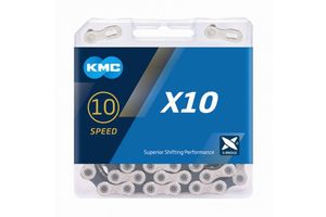 KMC x10 fietsketting 122 schakels zilver/zwart