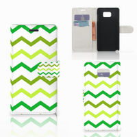 Samsung Galaxy Note 5 Telefoon Hoesje Zigzag Groen - thumbnail